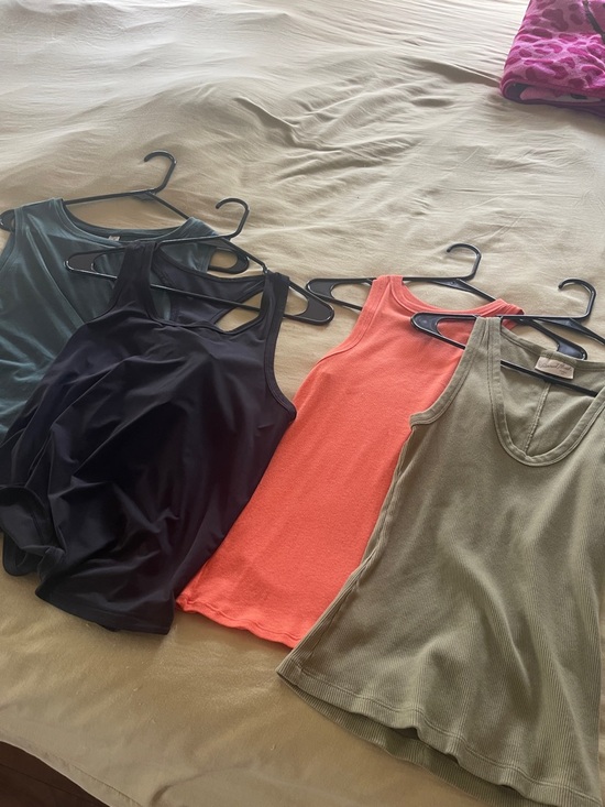 all in motion Tops - all in motion Olive Ribbed Scoop Tank Top
